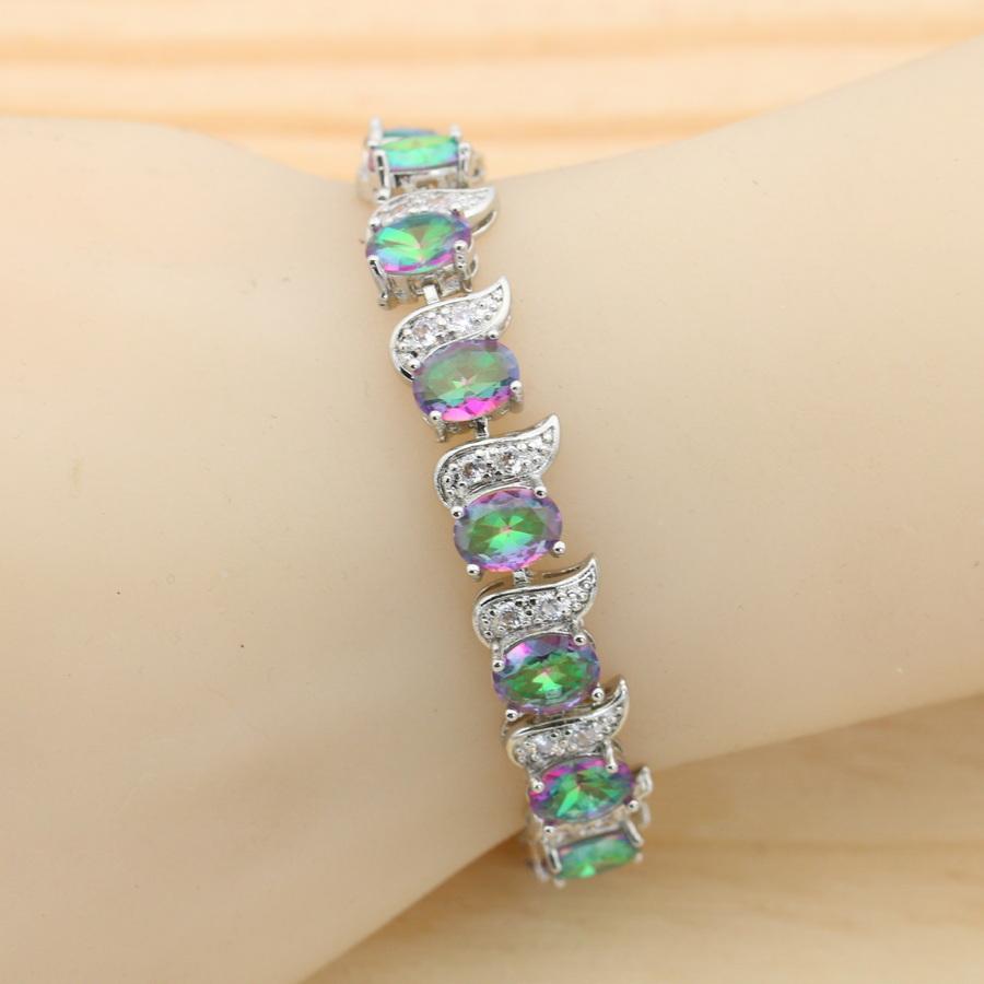 New Rainbow Color Zirconia Bracelet For Women   Wedding Jewelry Birthday Gift