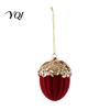 Seasonal Garland Door Decorations Flocked Christmas Ornaments with Gold Edging, Retro Red Velvet Hanging Holiday Tree Decoration, Elk Gingerbread Man