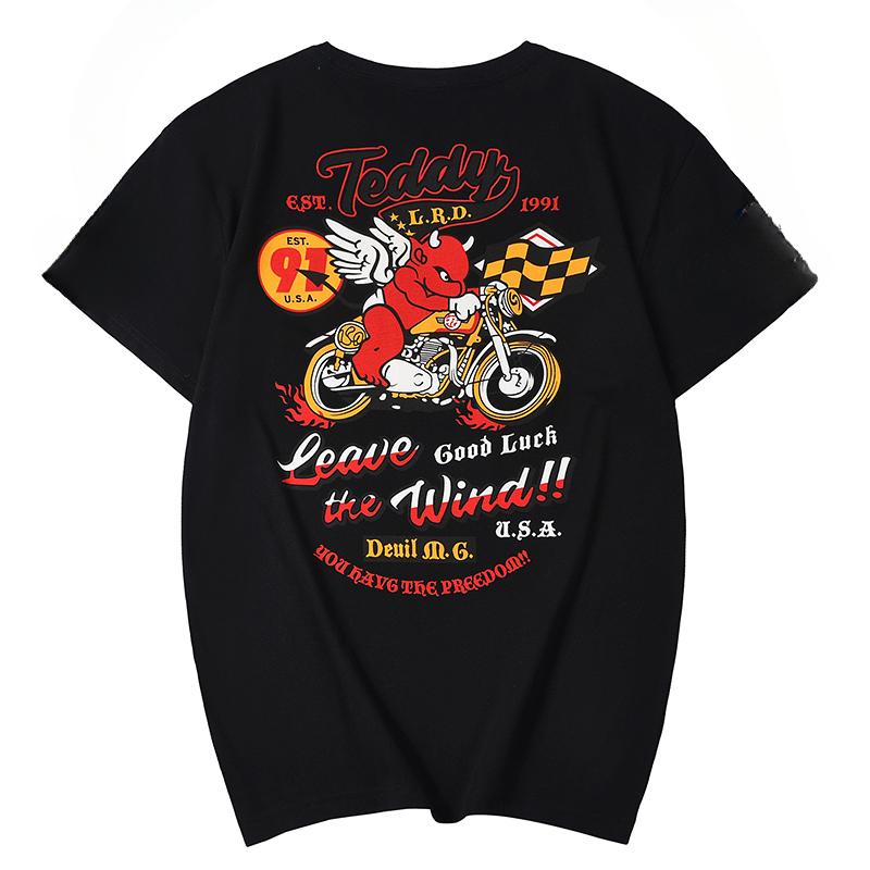 2025 Americký drsný chlap Harley Těžký motocykl Retro motocykl Fanoušek Jízda Tričko Krátký rukáv Pánské Bavlněné tričko Pracovní tričko