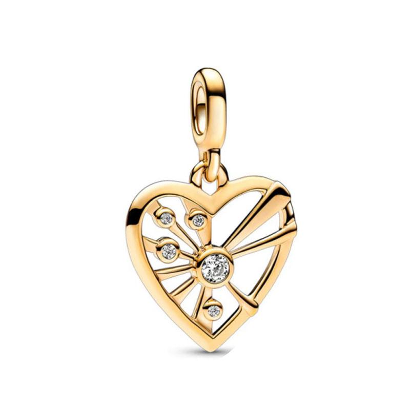 Nowa Europejska Seria Me Miedziany Złoty Słoń, Ząb Wisiorek Odpowiedni Do Małego Otworu Bransoletka Me Akcesoria DIY Biżuteria Charms