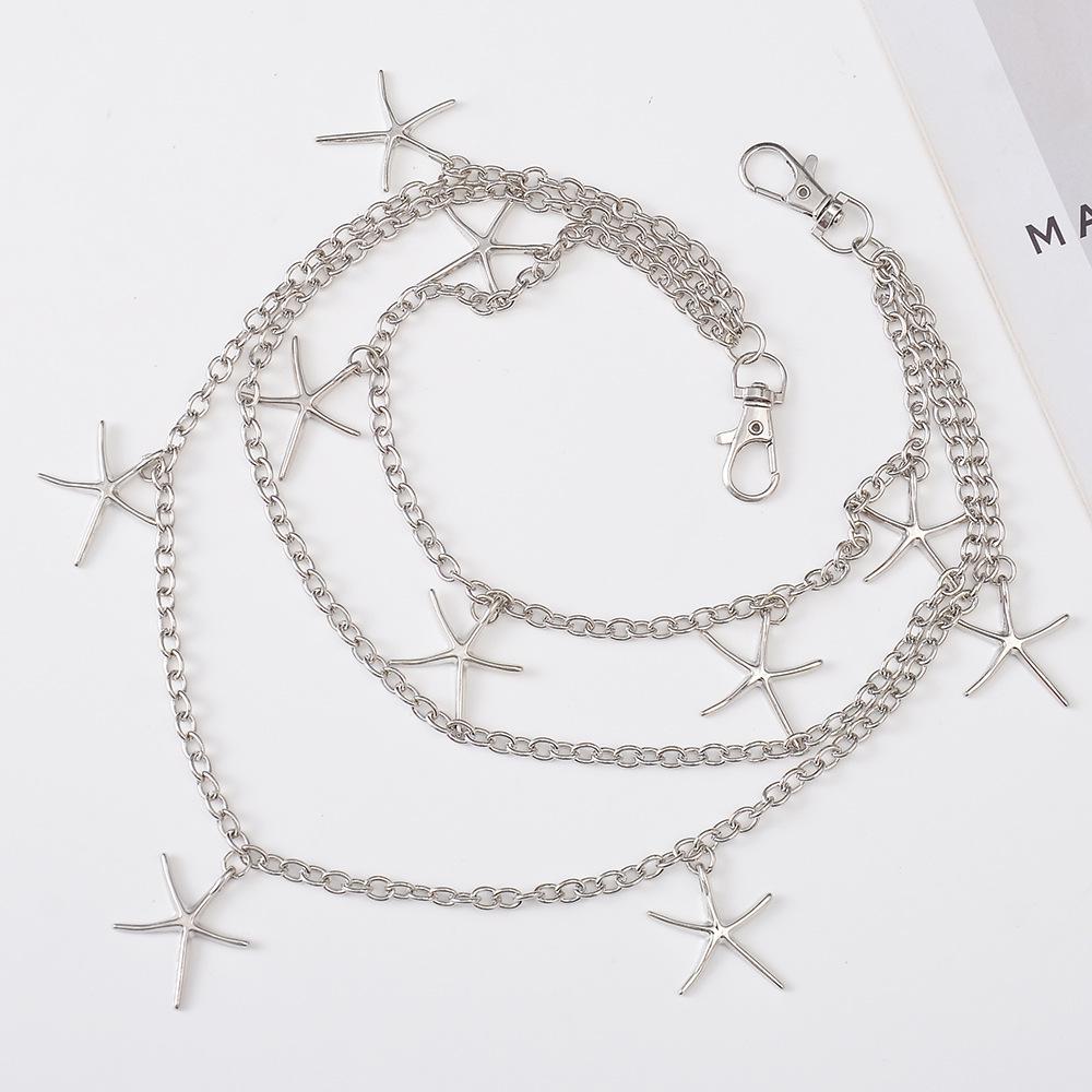 Punk Pentagram Metal Waist Chain - Versatile Street Style Fashion Accessory