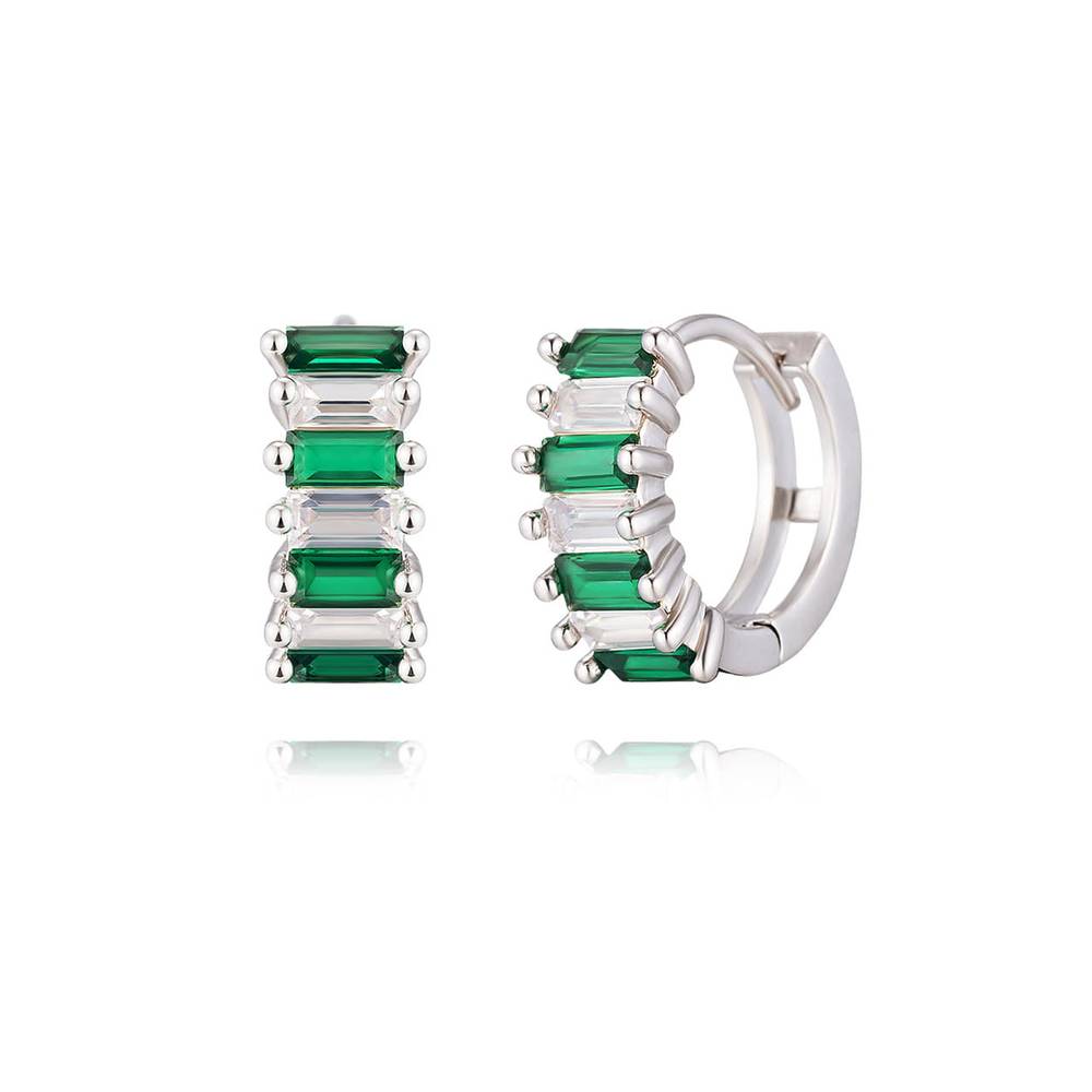 Green Baguette Earrings by Gisvee113