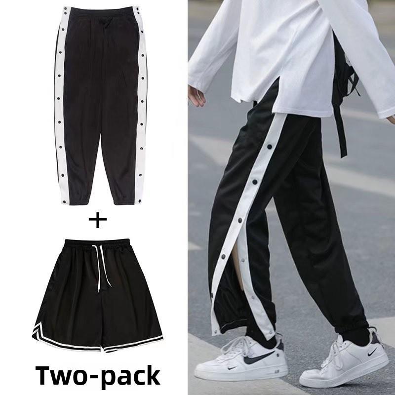 Herre Basketball Dobbelkneppet Knapp Sportsbukser, Vår/Sommer High Street Treningsbukser