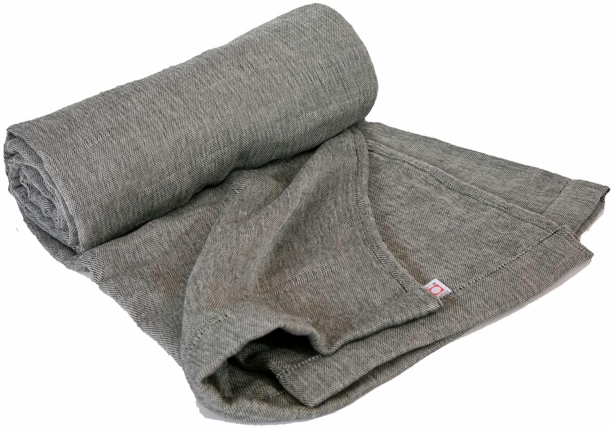 

Mitsui Wool Textile, Made in Japan, Triple-Layer Gauze Blanket, Semi-Double, 160x200cm, All-Season, Black, Washable, Soft