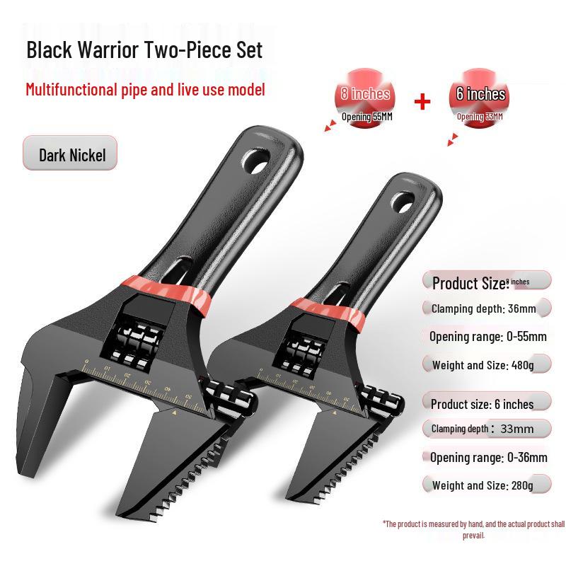 Heavy-Duty Adjustable Wrench Set: Large Opening & Multifunctional Small Wrenches