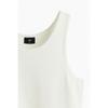 H M sliM Fit Ribbed Sleeveless Top wHite