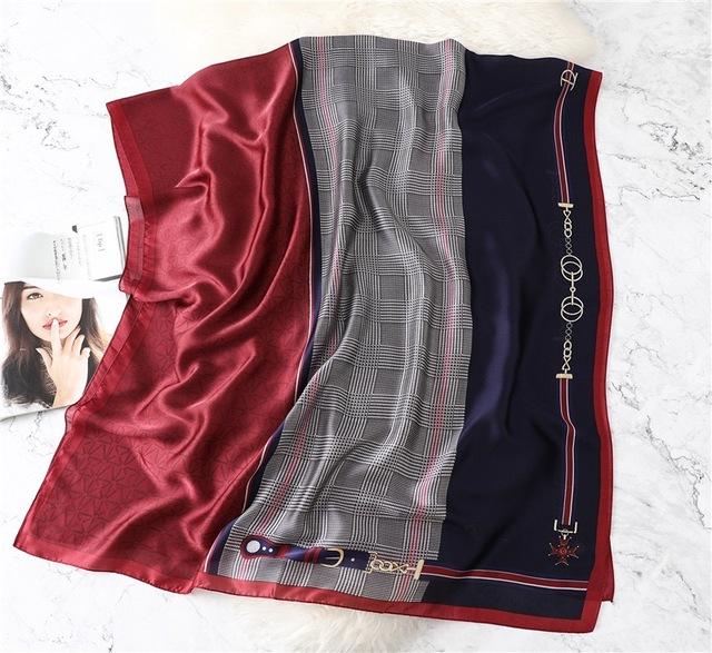 

Розкішний бренд осінь і зима для жінок, новий стиль, мода, відповідний колір, принт, шовковий шарф, жіноча популярна платок, пляжна шаль