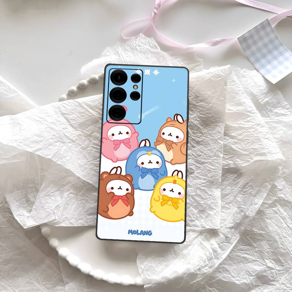 Cartoon Cute M-Molang Phone Case For Samsung S 24 Fe 25 Ultra Plus 20 Lite 21 30 22 23 24 22 Ultra 5G Fundas