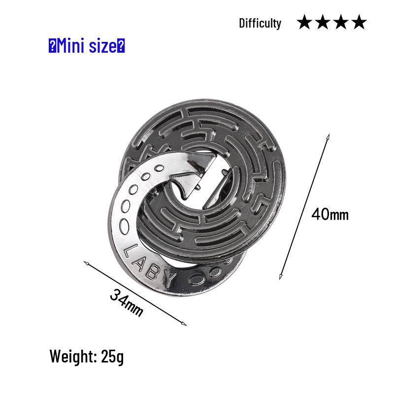 Intelligence Puzzle Zinc Alloy Disentanglement Rings - Unlock Nine Linked Rings Kongming Luban Lock Educational Toy