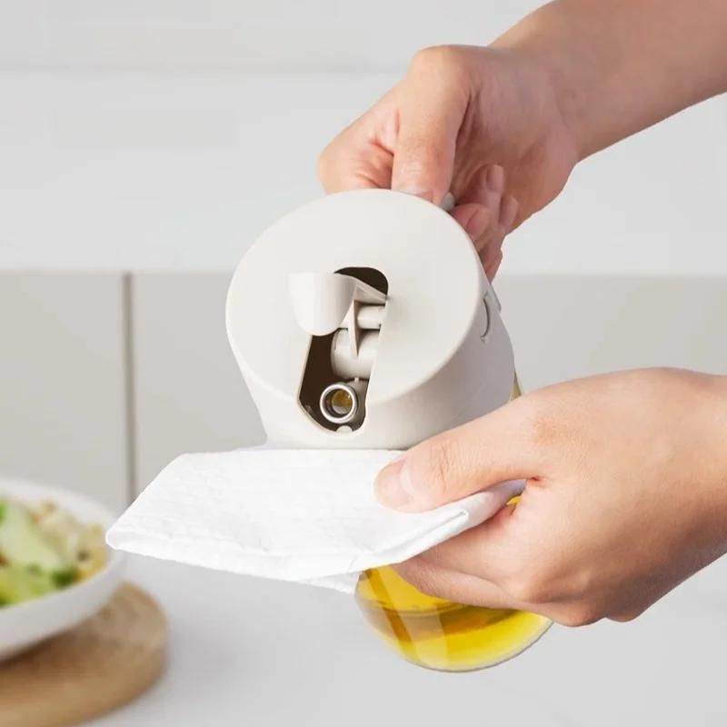 Öldosierer mit tropffreiem Schwerkraftdeckel Automatisches Öffnen-Schließen Glasölflasche Küche Auslaufsicher Sojasaucen-Essigbehälter