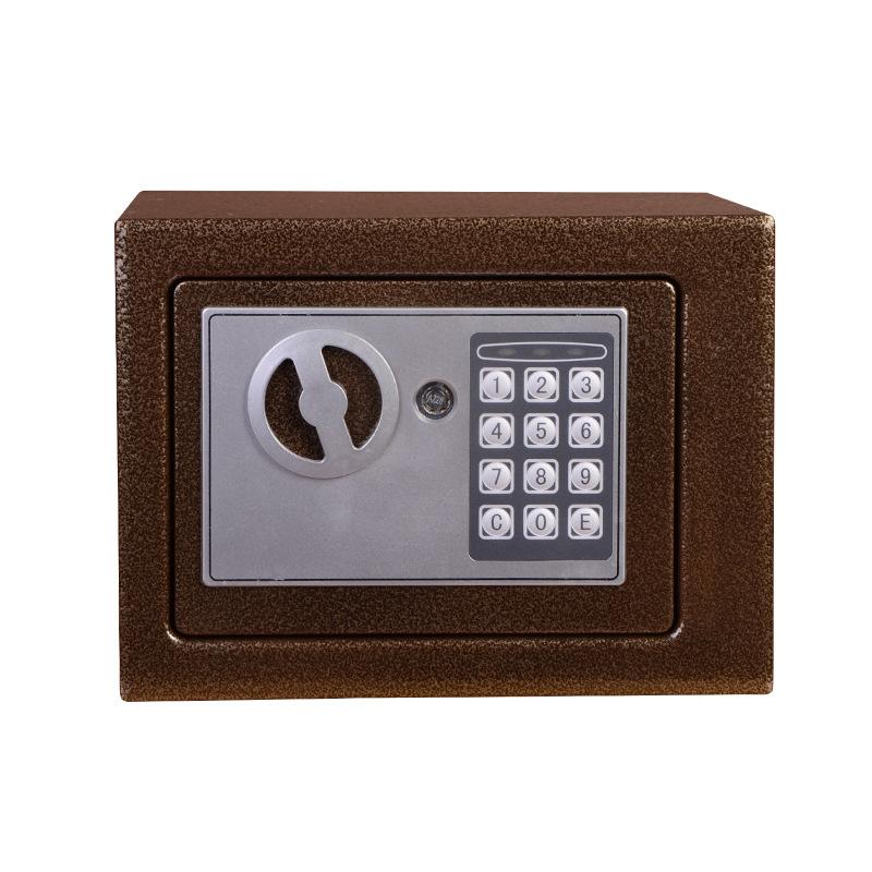 

Digital Safe Small Household Mini Steel Safe Currency Vank Safe Deposit Box with Key to Safely Store Cash Jewelry or Documents бронзовий