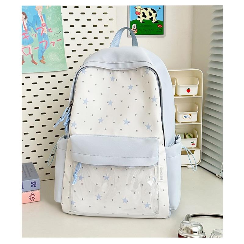 The New Schoolbag Is High-value, Fresh, Sweet and Cute, and the Star Backpack Is Lightweight for Junior High School Students. Spring Outing Backpack.