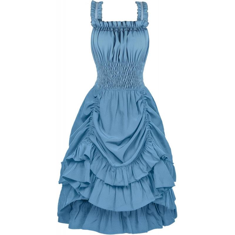 European and American sleeveless ruffle edge dress women s 2026 summer new fashion pleated vest skirt S