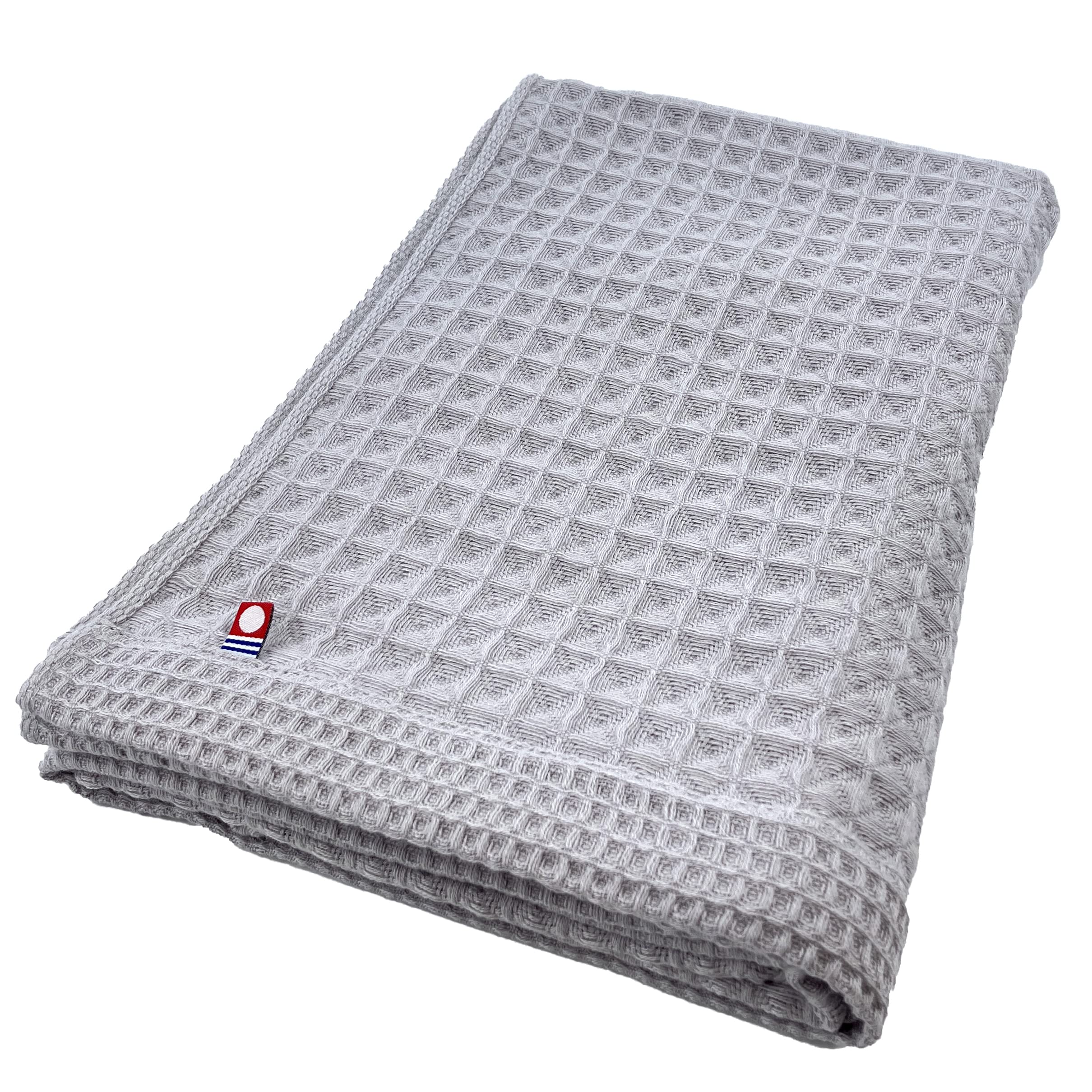

Imabari Waffle Cube Bath Towel, Gray, 63 x 130 cm, Made in Japan, Waffle Fabric, Thin, Quick-Drying, Smooth to the Touch, Soft, Low Shedding
