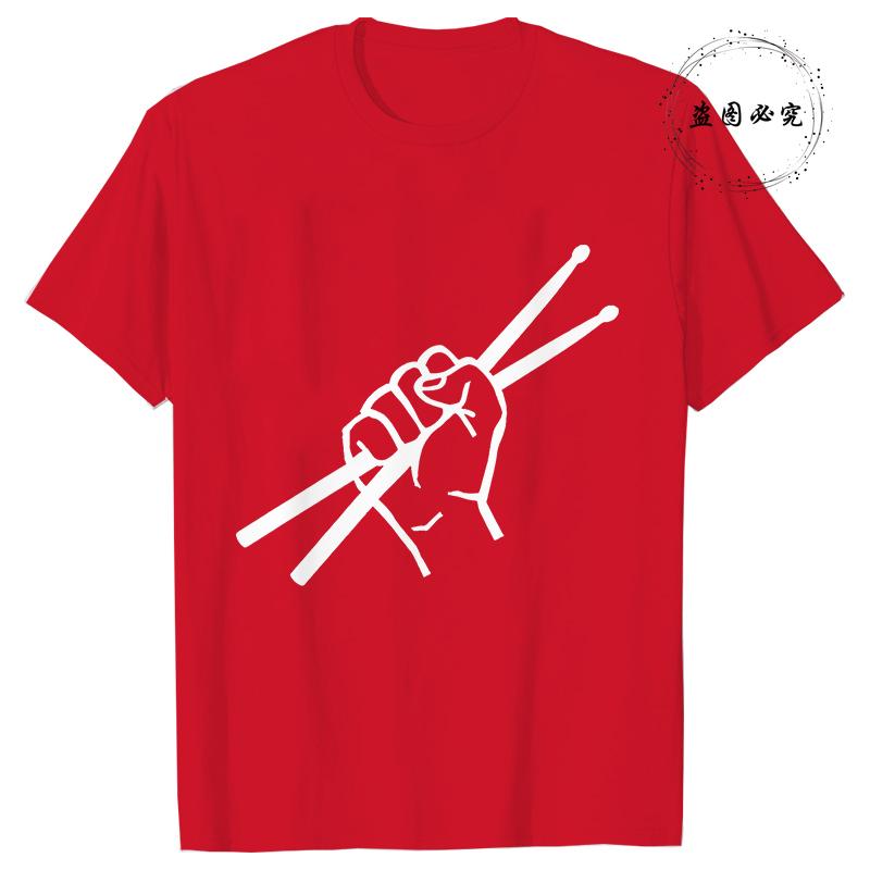 Mens T Shirt Drummer Drumsticks Graphic Y2k Tops Summer Short Sleeve Tees Harajuku Streetwear Unisex TShirt Women Clothing