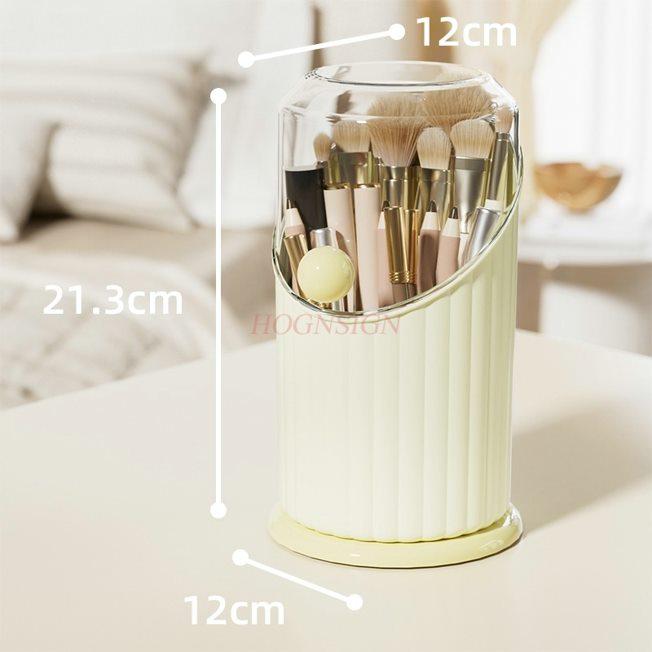 1pcs Makeup Brush Storage Case with Flip Cover, Dust-proof and High-end Desktop Makeup Storage Box
