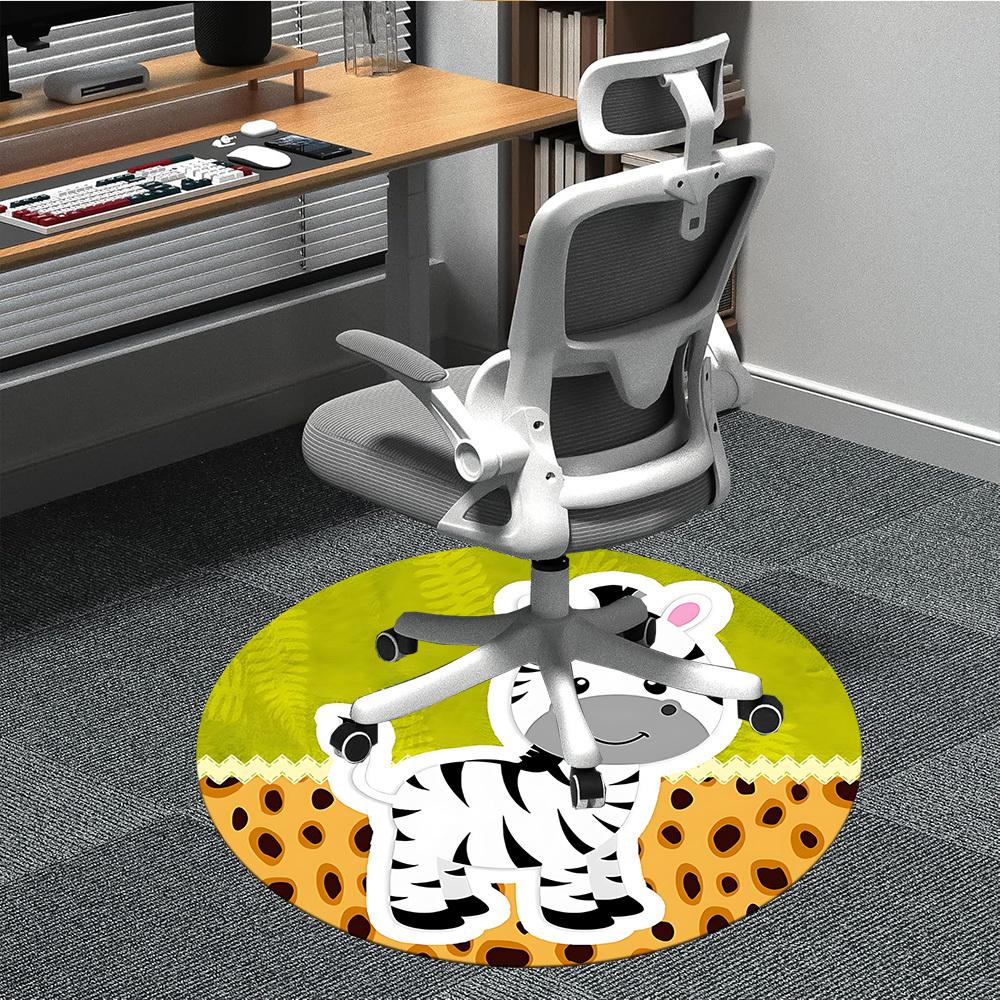 

1pc Zebra Print Chair Carpet for Office, Soft Flannel Throw Mat, Perfect for Office,Holiday Party Decoration Choice yy251113186 80cm by 80cm