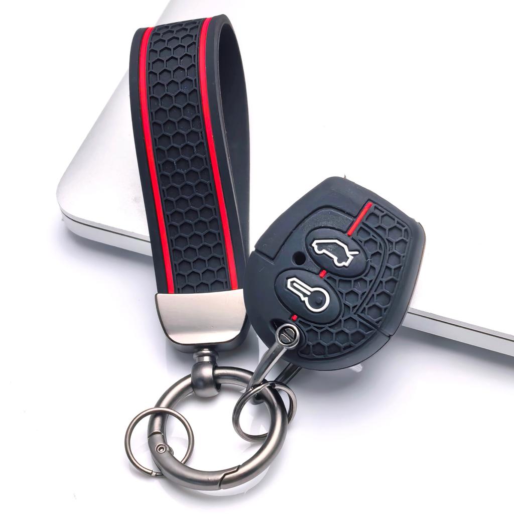 Key Fob Cover for VW Polo Golf Passat Jetta Octavia Bora Sharan Leon with Keychain Anti-Scratch Guard Shockproof Protection Soft Grip Texture