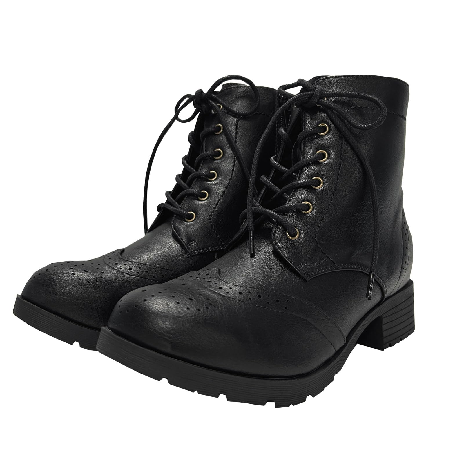 maRe maRe Women s Lace-Up Short Boots, Waterproof, Side Zipper, Size L, Black