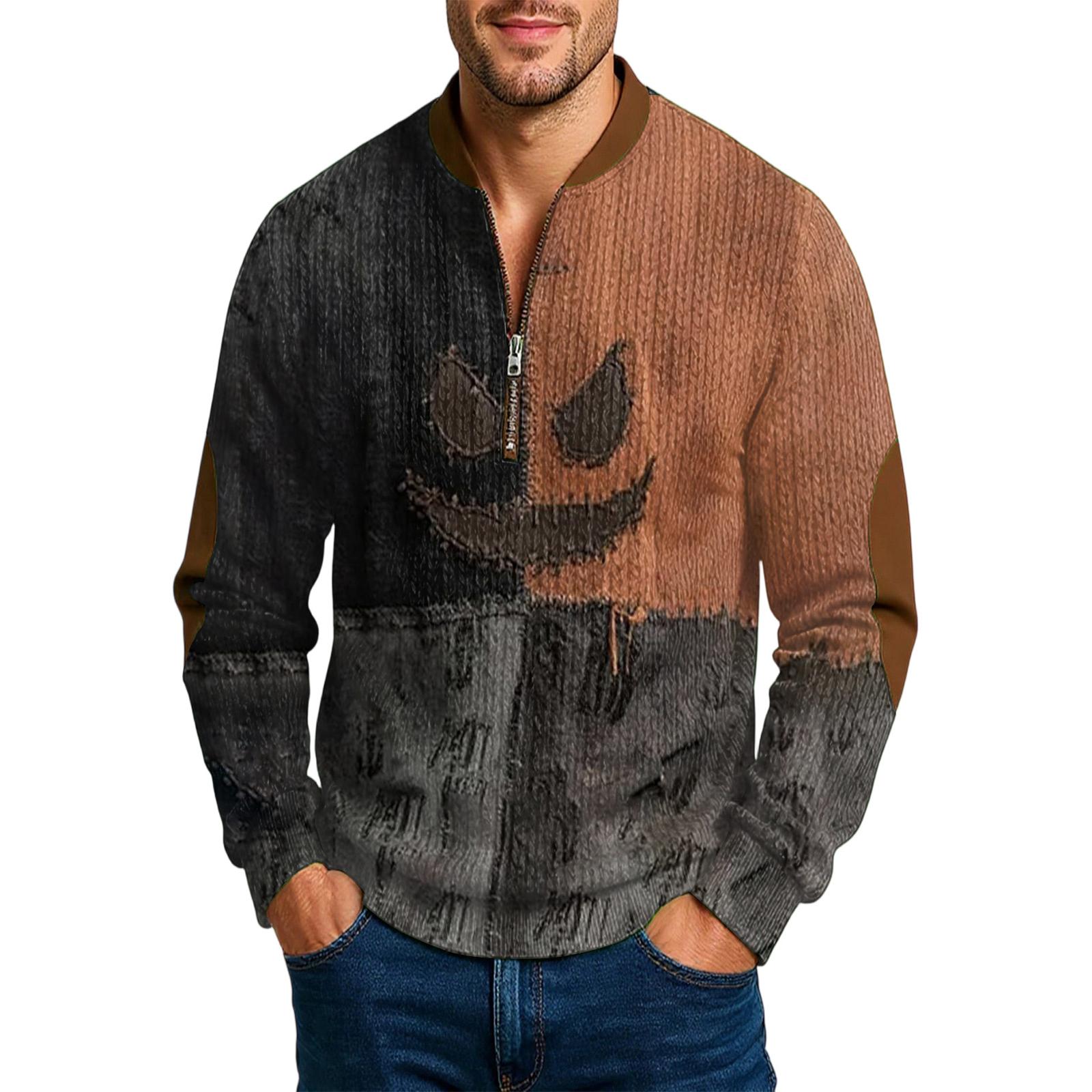 

Мужская спортивная толстовка с длинным рукавом на молнии для активного отдыха L