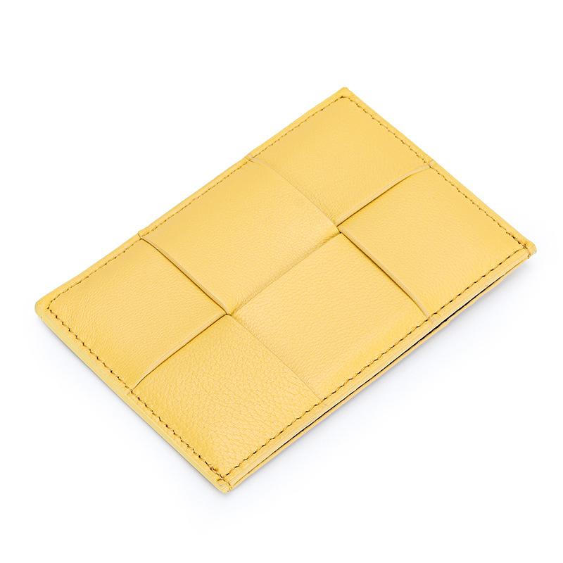 Leather Ultra-thin Small Change Purse Ins-style Exquisite Sheepskin Woven Card Bag Transformed Into Portable
