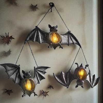 Halloween Bat Pendant Garden Courtyard Decoration Horror Porch Bat Sculpture Bar Party Holiday Gift Halloween Outdoor Decor