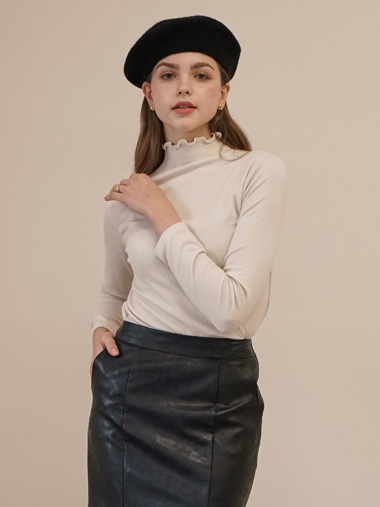 BIBYSEOB Neck Point Turtleneck White [T43]