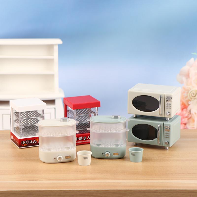 1:12 Miniaturní mikrovlnná trouba pro panenky, skříňka na chleba, napařovací box, domácí elektrický model, dekorace, hračka, doplňky pro domeček pro panenky