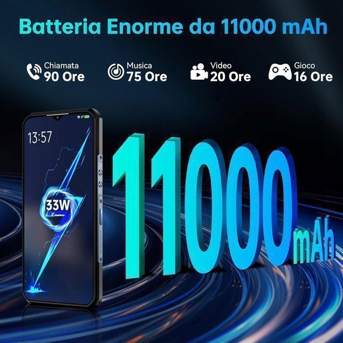 OUKITEL WP53 Pro Odolný Smartphone 24GB+256GB 6,52" Displej 900LM 50MP Nerozbitný Telefon Android 15 2025 Dual SIM 4G/NFC Černý