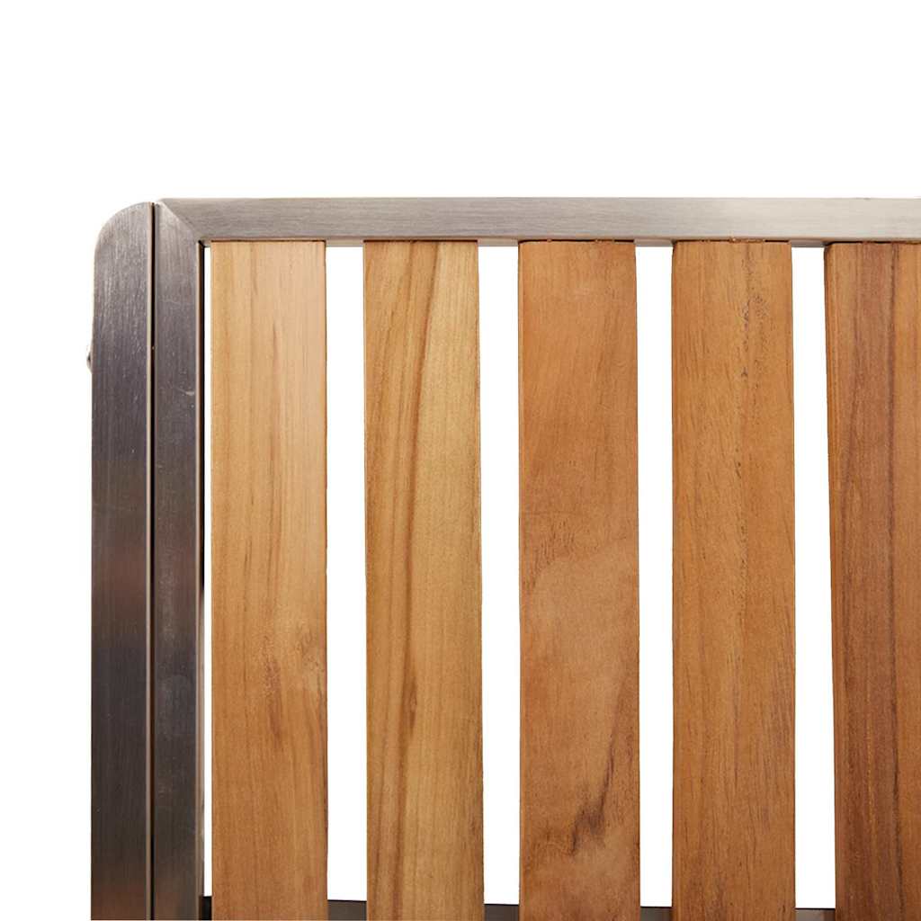 Garden Chair 2 Pcs Solid Teak Wood and Stainless Steel