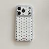 Korean Style Polka Dot Airbag Leather Phone Case for Apple 16/17Promax IP15, Large Hole Design, 14 New Style