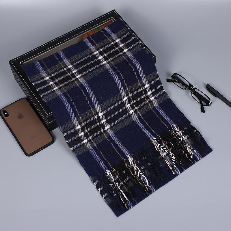 Men'S Scarves Are Versatile, Autumn And Winter Plaid Lengthened And Thickened Scarves, Couple Scarves, Warm Shawls For Women