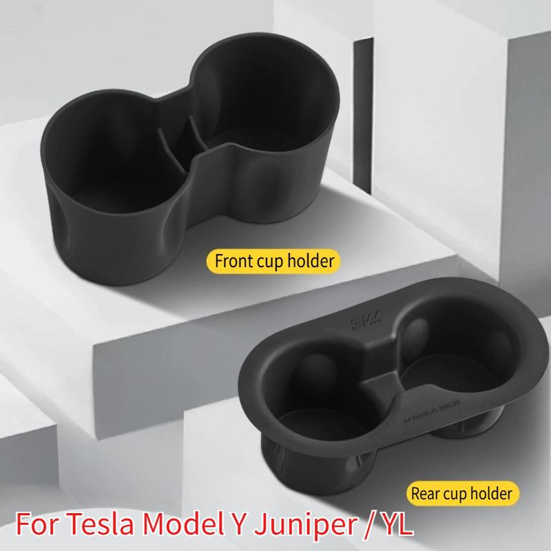 Silicone Central Control Cup Holder for Tesla Model Y Juniper / YL 2025 Beverage Storage Rack Interior Accessories Storage Case