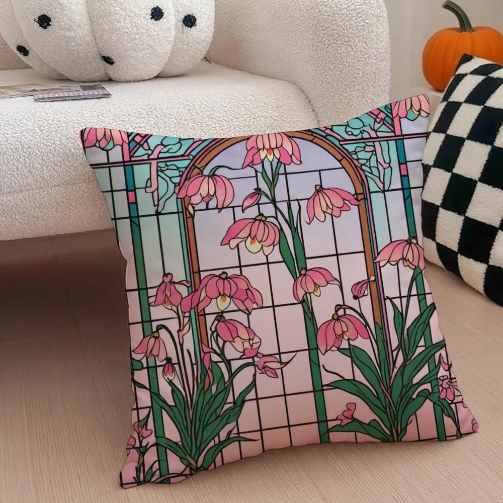 Romantic French Style Cushion Cover Throw Pillow Cover Hidden Button Durable Polyester Chair Cushion