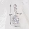 Rhinestone Zircon Navel Ring Stainless Steel Body Piercing Jewelry Fashion Belly Button Ring  Gift
