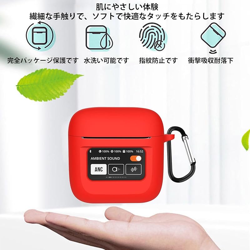 JXRICH For JBL TOUR PRO 2 Case for Cover Fall Prevention Scratch Prevention Silicon Case I Can See the LED Light Can Be Charged While Wearing Full