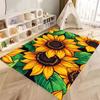 Tappeto antiscivolo con motivo a girasole 3D, flanella morbida, lavabile, fondo antiscivolo, adatto per soggiorno, camera da letto, bagno, cucina
