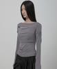 Peulleeoeob Asymmetrical Draped Long Sleeve (Fl-195_Gray)