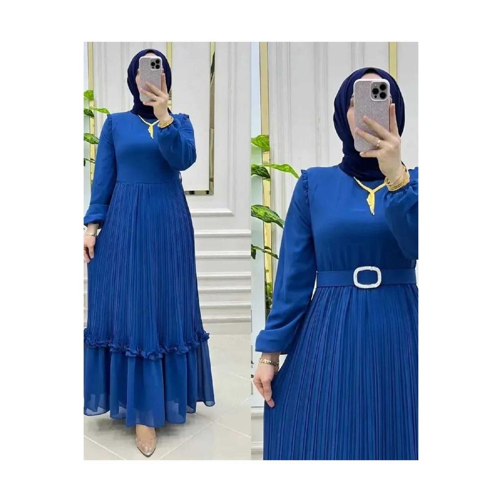 Pleated Chiffon Dress