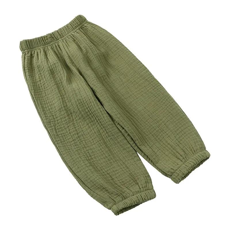 Baby Boys Girls Linen Pleated Summer Cotton Harem Baggy Pants Kids Clothes Children Sweatpants Trousers Breathable
