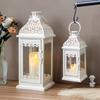 Set of 2  Candle Lanterns Vintage Hanging Lantern Metal Candle Holder for Garden Living Room Parties Weddings Balcony