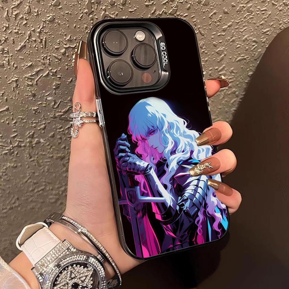 Anime Griffith Handyhülle für iPhone 17 16 15 14 13 12 11 X XR XS Air Pro Max Plus Schwarze Bunte Silberne Hülle