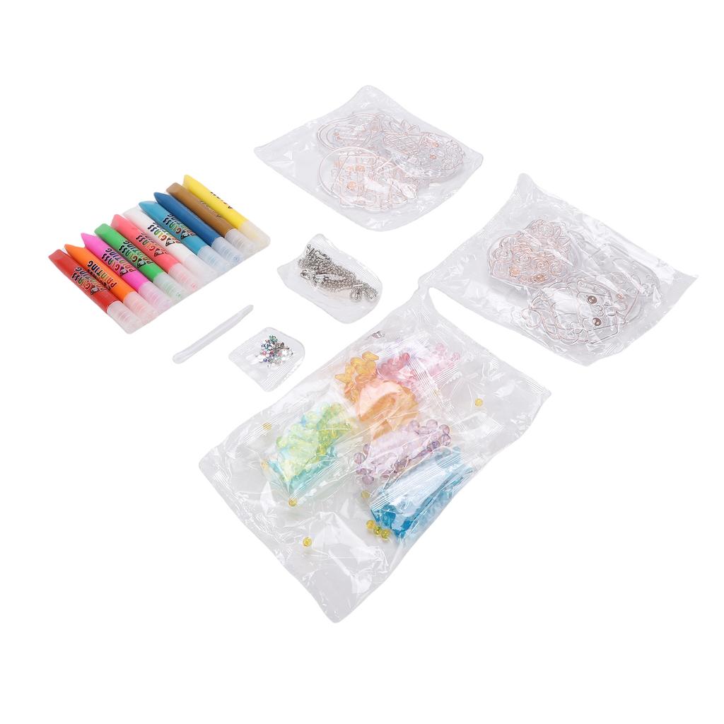 Crystal Glue Painting Kit Paint Set Children Bead Art Craft Kids Coloring Decoration Handmade Pendant