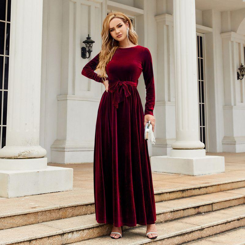 

2023 Dress Golden Velvet Luxury Dress Comfort Dress Dark red XXL