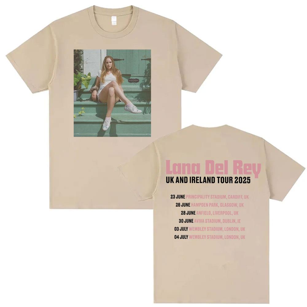 Lana Del Rey UK Ireland Tour 2025 Graphic T Shirt Unisex Women Fashion Aesthetic Casual T Shirts 100 Cotton Short Sleeve Tshirt