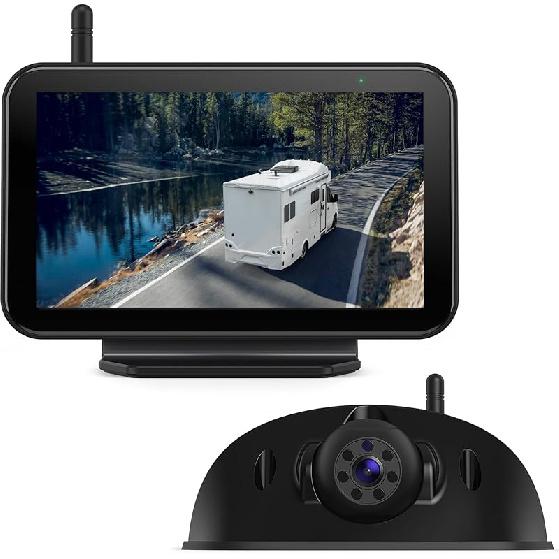 eRapta RV Backup Camera Wireless System for Furrion with 5-Inch Monitor 1080P, 1 Rear Camera, Wide-View, Video Recording, IR Night Vision, IP69