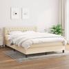 Vidaxl Continental Bed with Mattress, Cream, Fabric, 140X190 Cm