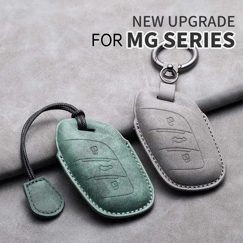 Car Remote Key Case Cover For MG 4 2023 Mg4 Ev MG HS GT ZS EV ZX MG5 MG6 3 Buttons Leather Protector Shell Holder Accessories