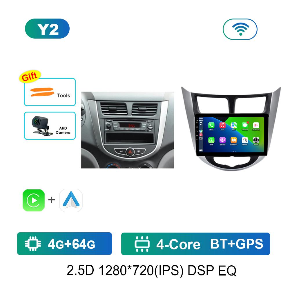 9'' for Hyundai Solaris Accent I25 2010 - 2016 Android OS GPS Car Video Multimedia Player Bluetooth WiFi HD Screen 4G Auto Tools