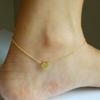 Hot-selling in Europe and America, versatile in summer, simple and sexy heart-shaped love peach heart anklet, wholesale